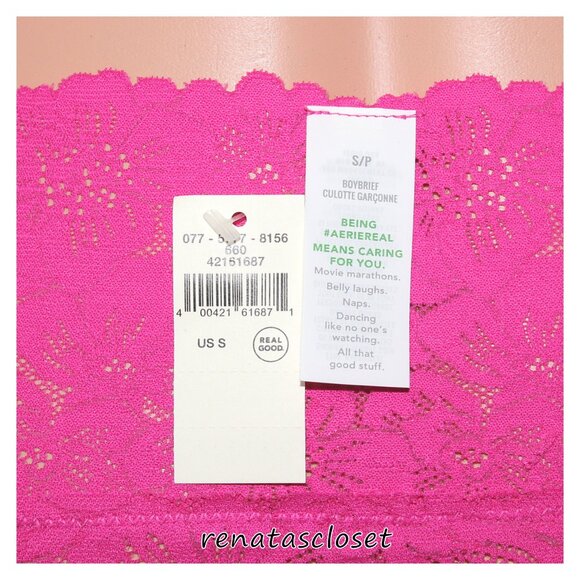 Aerie Women's Show-Off Rosey Lace Boybrief Underwear NWT - Picture 7 of 9